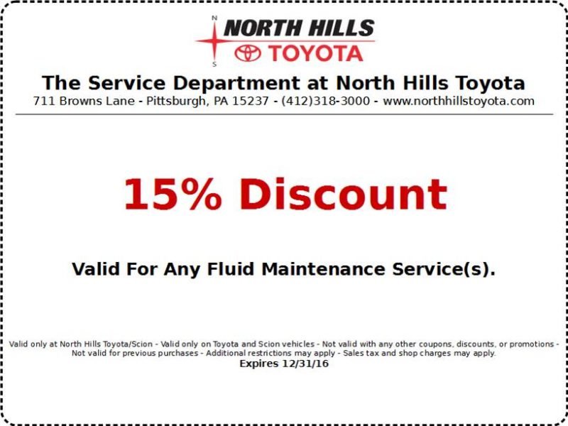 North Hills Toyota Fluid Maintenance Services Western Pennsylvania