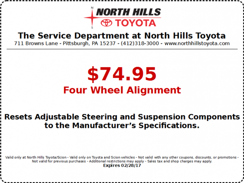 North Hills Toyota Four Wheel Alignment Western Pennsylvania Toyota