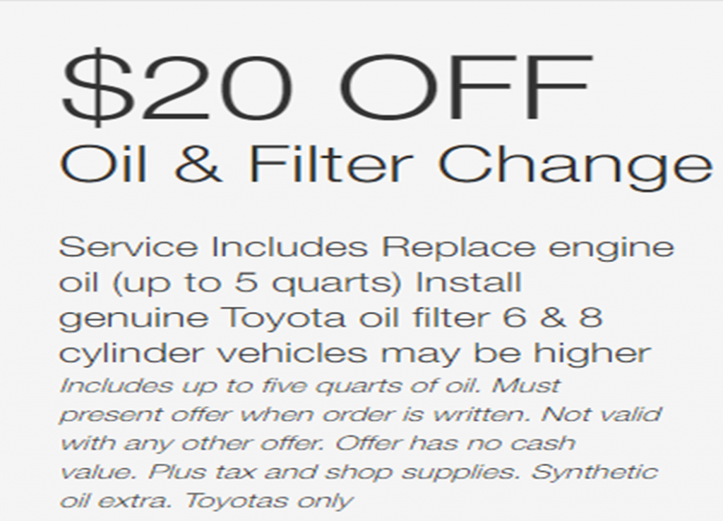 Mike Wood Toyota of Uniontown Oil & Filter Coupon Western