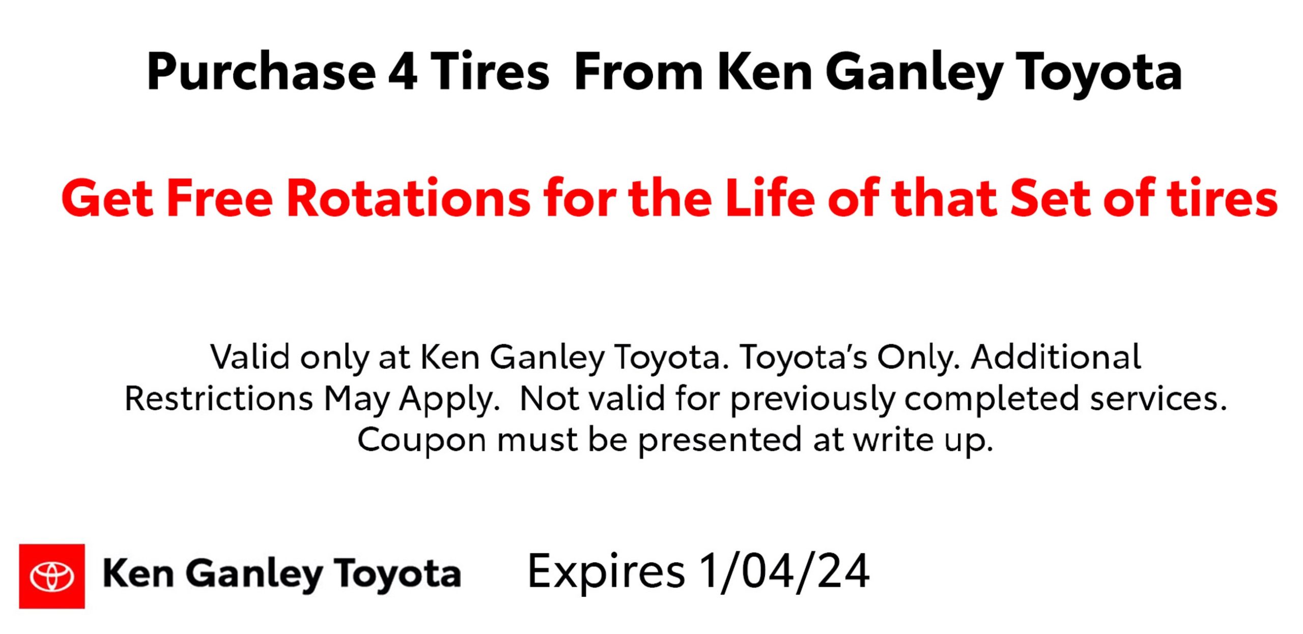 Ken Ganley Toyota Tire Special Western Pennsylvania Toyota Dealers Service